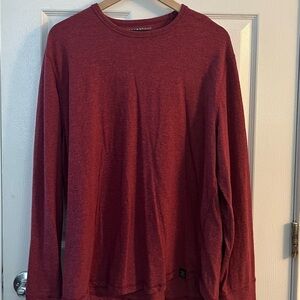 Lucky Brand Men's Burgundy Long Sleeve Tee